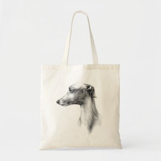 Italian Greyhound Whippet dog portrait drawing art