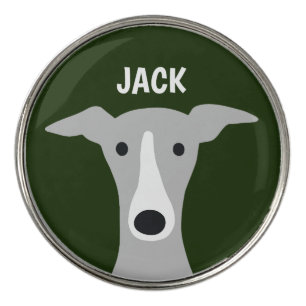 Italian Greyhound Whippet Dog with Custom Name Golf Ball Marker