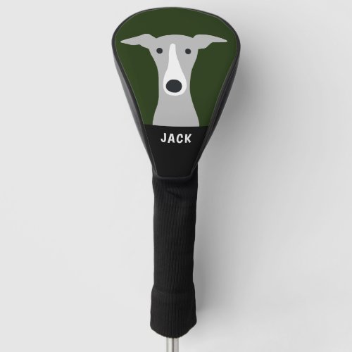 Italian Greyhound Whippet Dog with Custom Name Golf Head Cover