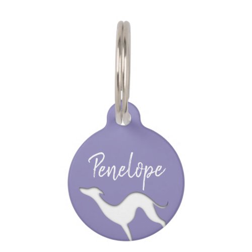 Italian Greyhound Whippet silhouette Personalized Pet ID Tag