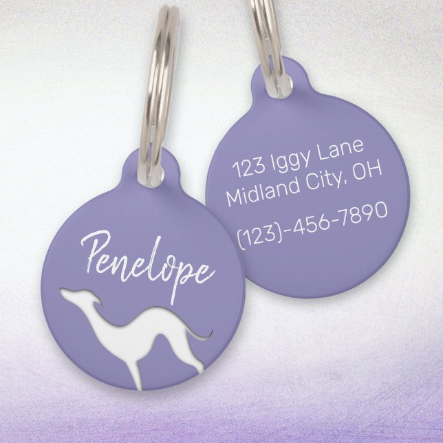 Italian Greyhound Whippet silhouette Personalized Pet ID Tag (Creator Uploaded)