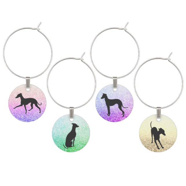 Italian Greyhound Wine Charm (Staggered)