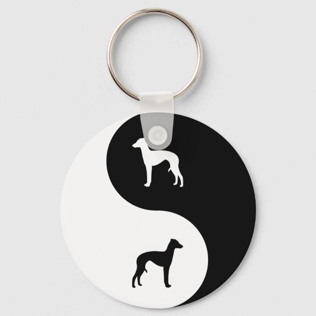 Italian Greyhound Yin Yang Keychain (Front)