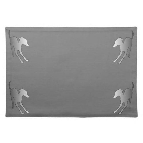 Italian Greyhounds _ Gray Cloth Placemat