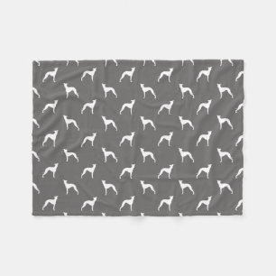 Italian Greyhounds   Iggy Dog Silhouettes Pattern Fleece Blanket