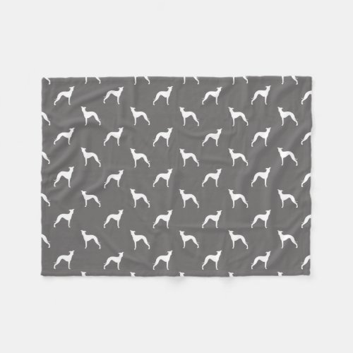 Italian Greyhounds  Iggy Dog Silhouettes Pattern Fleece Blanket