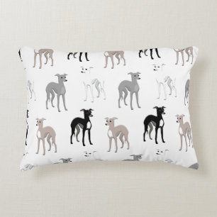 Italian Greyhounds or Whippets Mid-Century Modern Accent Pillow