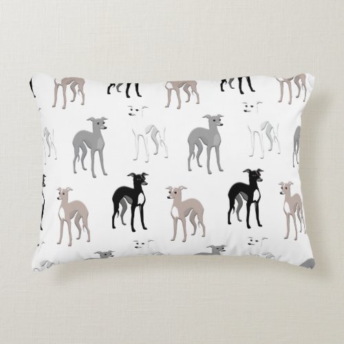 Italian Greyhounds or Whippets Mid_Century Modern  Accent Pillow