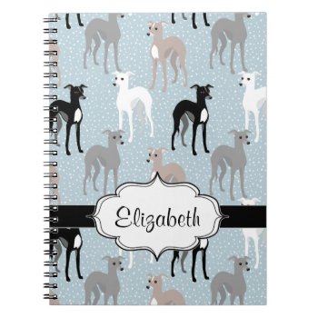 Italian Greyhounds  Or Whippets Notebook by DoodleDeDoo at Zazzle