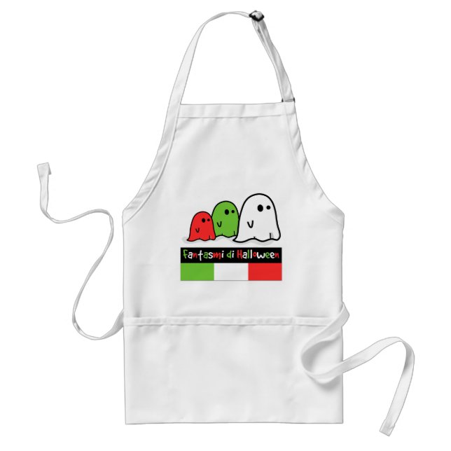 Italian Halloween Ghosts, Fantasmi di Halloween Adult Apron (Front)