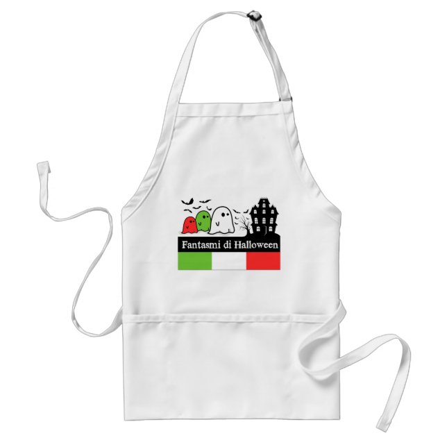 Italian Halloween Ghosts, Fantasmi di Halloween Adult Apron (Front)