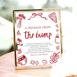 Italian Hand Drawn A Message From The Bump Sign