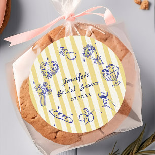 Italian Hand Drawn Lemon Bridal Shower Sticker