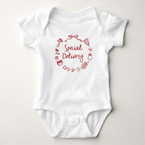 Italian Hand Drawn Special Delivery Baby Shower Bodysuit