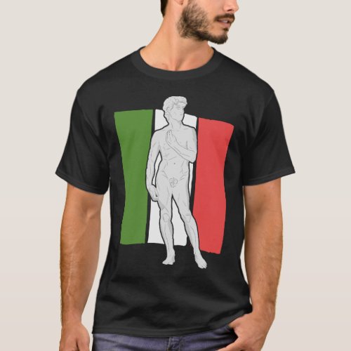 Italian Hand Gesture with Italian Flag _ Statue of T_Shirt