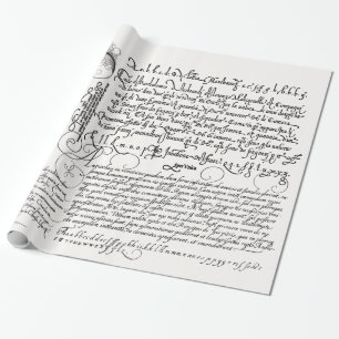 Italian Handwriting Calligraphy Vintage Art Wrapping Paper