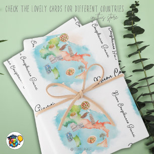 Italian Happy Birthday, Buon Compleanno paper, Wrapping Paper Sheets