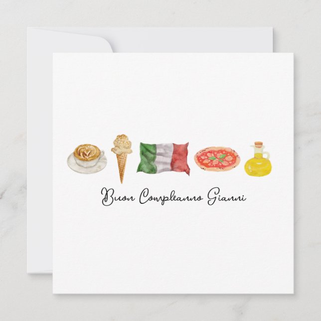 Italian Happy Birthday Card, Buon Compleanno Card, Holiday Card (Front)