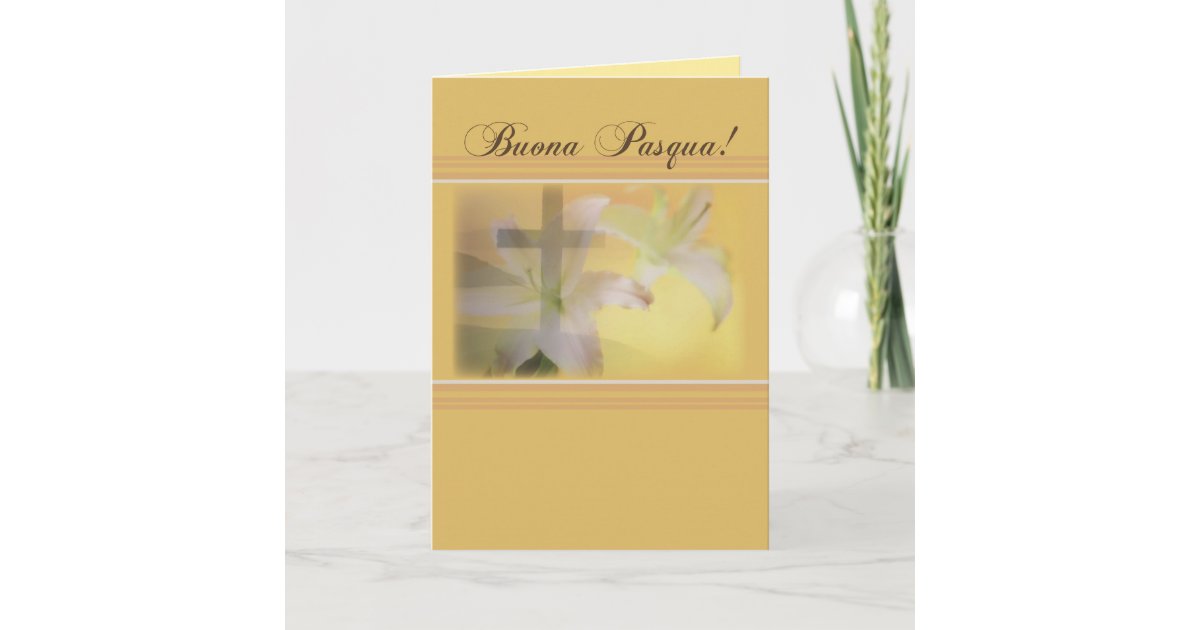 Italian Happy Easter, Yellow Buona Pasqua Holiday Card ...