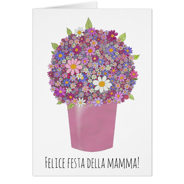 italian Happy Mother’s Day Pink Bouquet (Front)