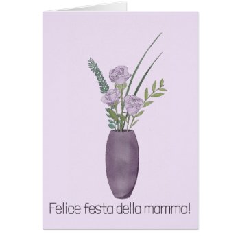 Italian Happy Mother’s Day Purple Rose Bouquet by studioportosabbia at Zazzle
