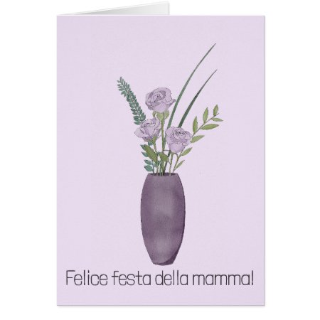 Italian Happy Mother’s Day Purple Rose Bouquet