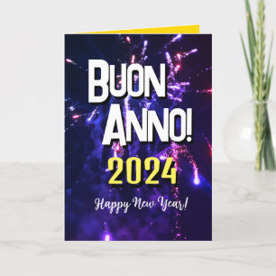 Italian Happy New Year Auguri di Buon Anno 2024 Holiday Card