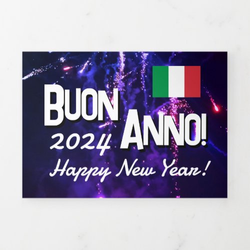 Italian Happy New Year Card with Calendar 2024