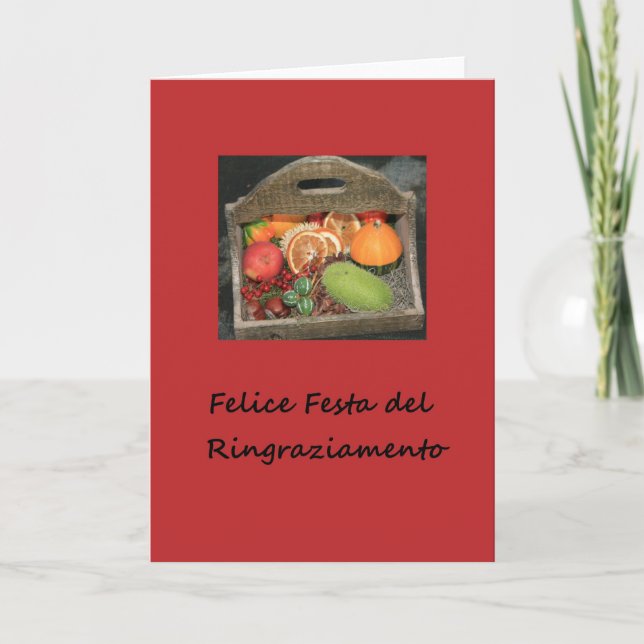 italian happy  thanksgiving autumn fruits holiday card (Front)