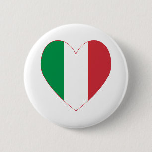 Italian Heart Flag Button