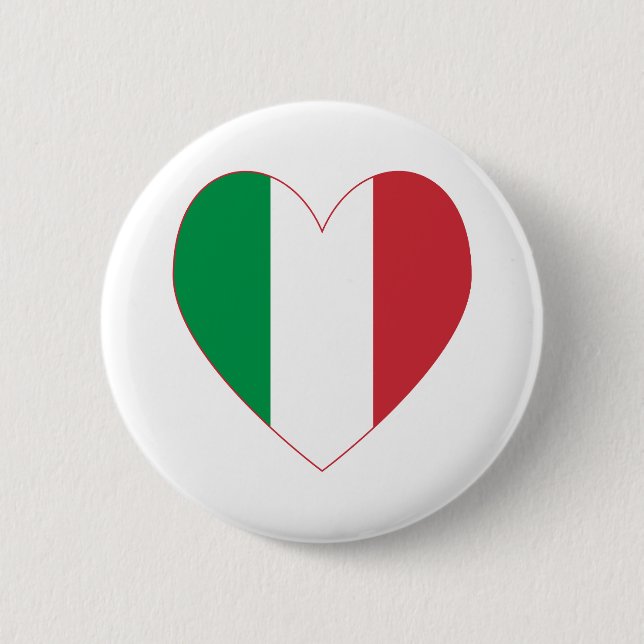 Italian Heart Flag Button (Front)