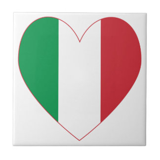 Italian Heart Flag Ceramic Tile