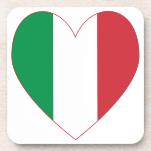 Italian Heart Flag Drink Coaster