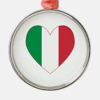 Italian Heart Flag Metal Ornament