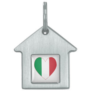 Italian Heart Flag Pet Tag