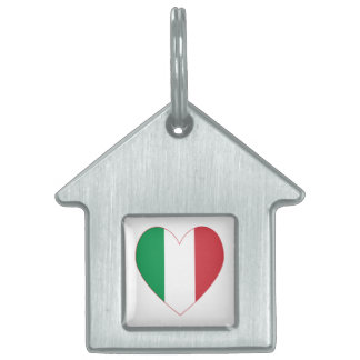 Italian Heart Flag Pet Tag
