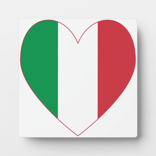 Italian Heart Flag Plaque (Front)