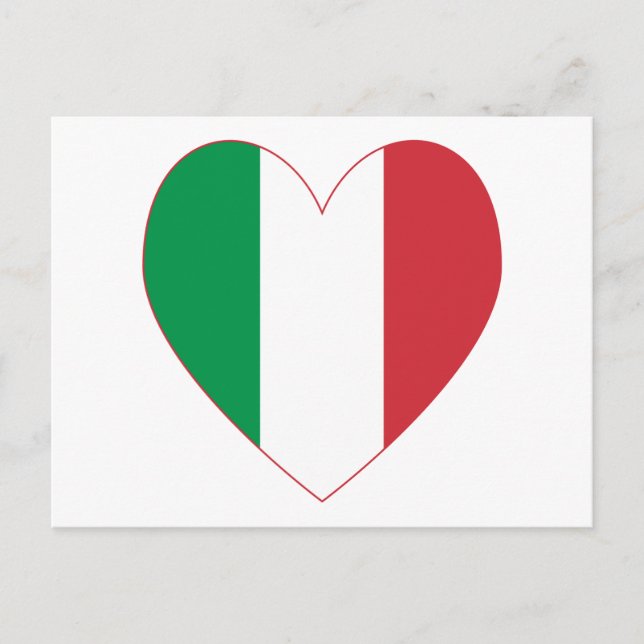 Italian Heart Flag Postcard (Front)