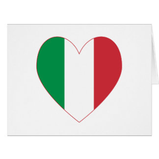 Italian Heart Flag Red Border Card