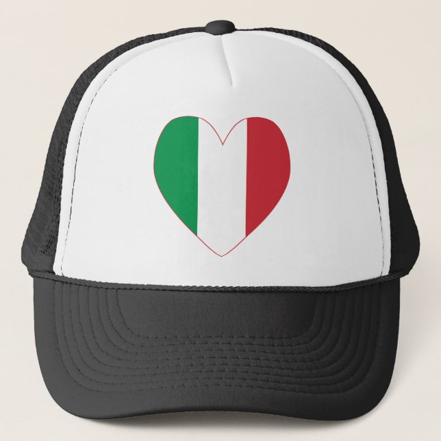 Italian Heart Flag Trucker Hat (Front)