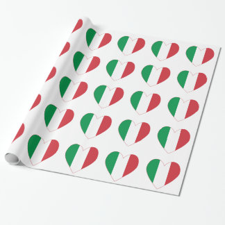 Italian Heart Flag Wrapping Paper
