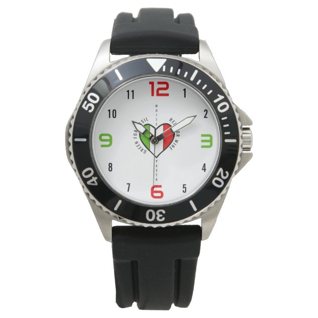 Italian Heart Patriotic Watch (Front)
