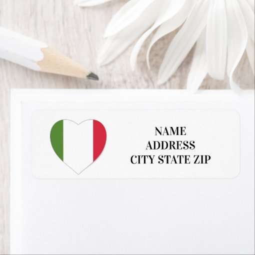 **ITALIAN HEART** RETURN ADDRESS LABEL | Zazzle