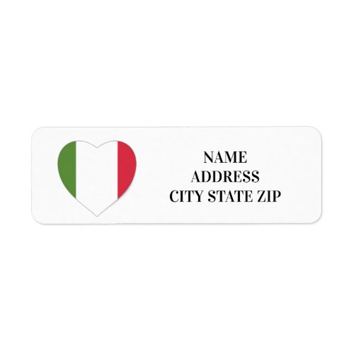 ITALIAN HEART RETURN ADDRESS LABEL