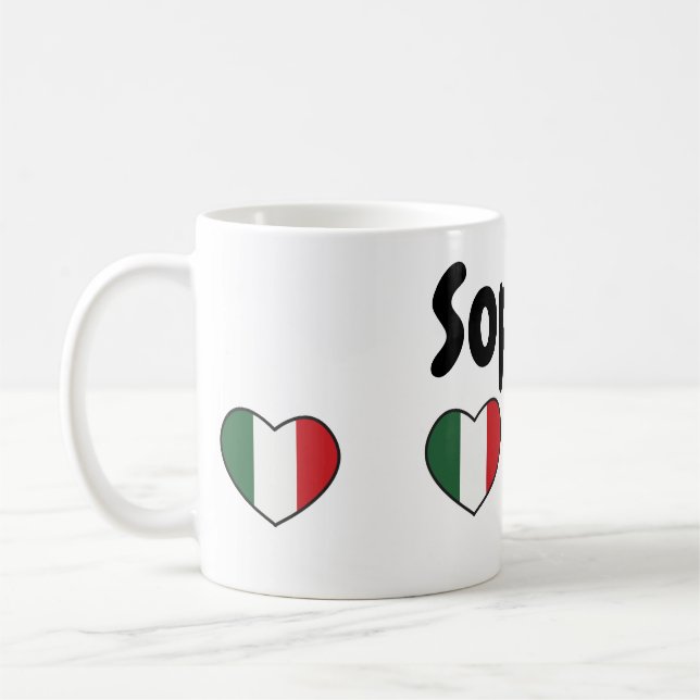 Italian heart with customizable name - Mug (Left)