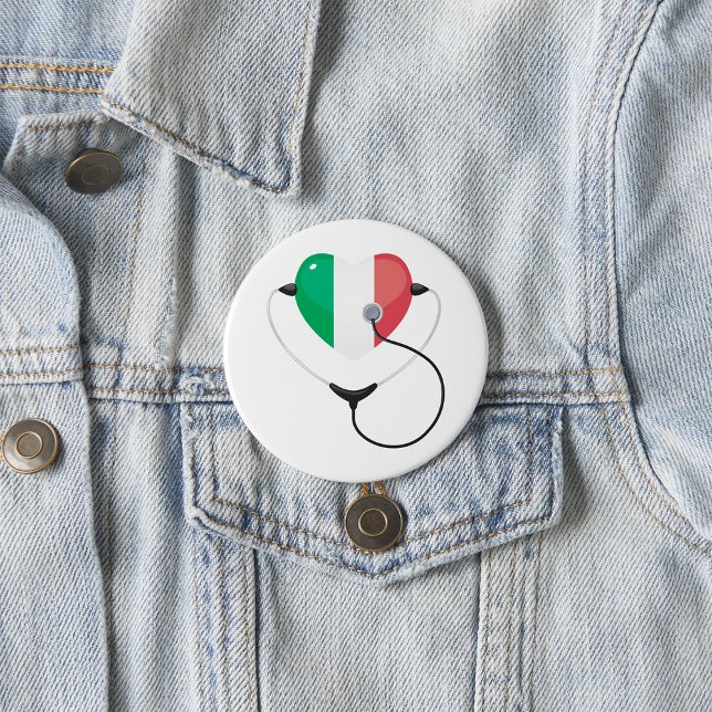 Italian Heart with Stethoscope Healthcare Button (Creator Uploaded)