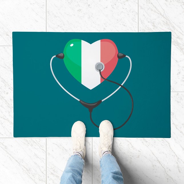 Italian Heart with Stethoscope Healthcare Doormat (Creator Uploaded)
