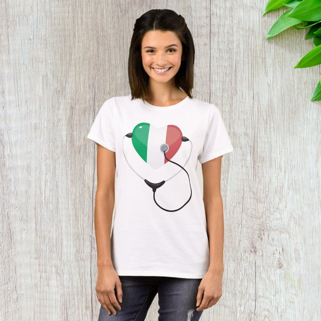 Italian Heart with Stethoscope Healthcare T-Shirt (Creator Uploaded)
