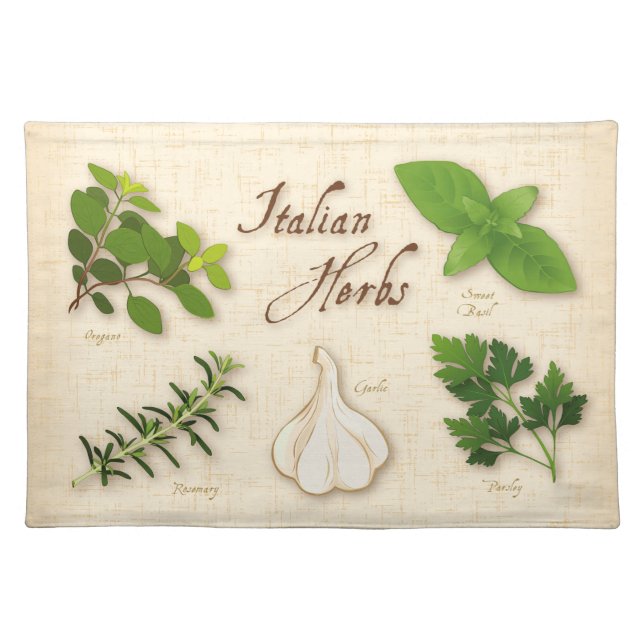 Italian Herbs Cloth Placemat (Front)