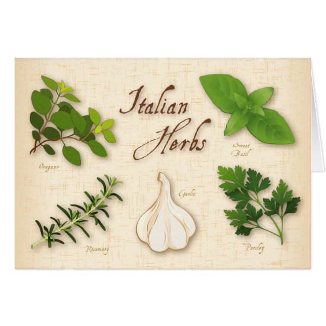 Italian Herbs Greeting Card (Front Horizontal)